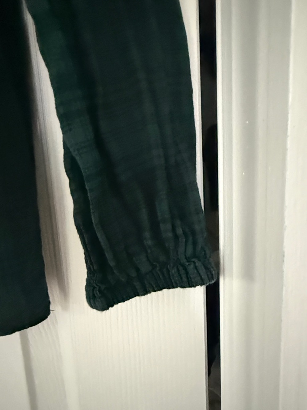 Madewell Green Plaid Long-Sleeve Square-Neck Top - Picture 2 of 4